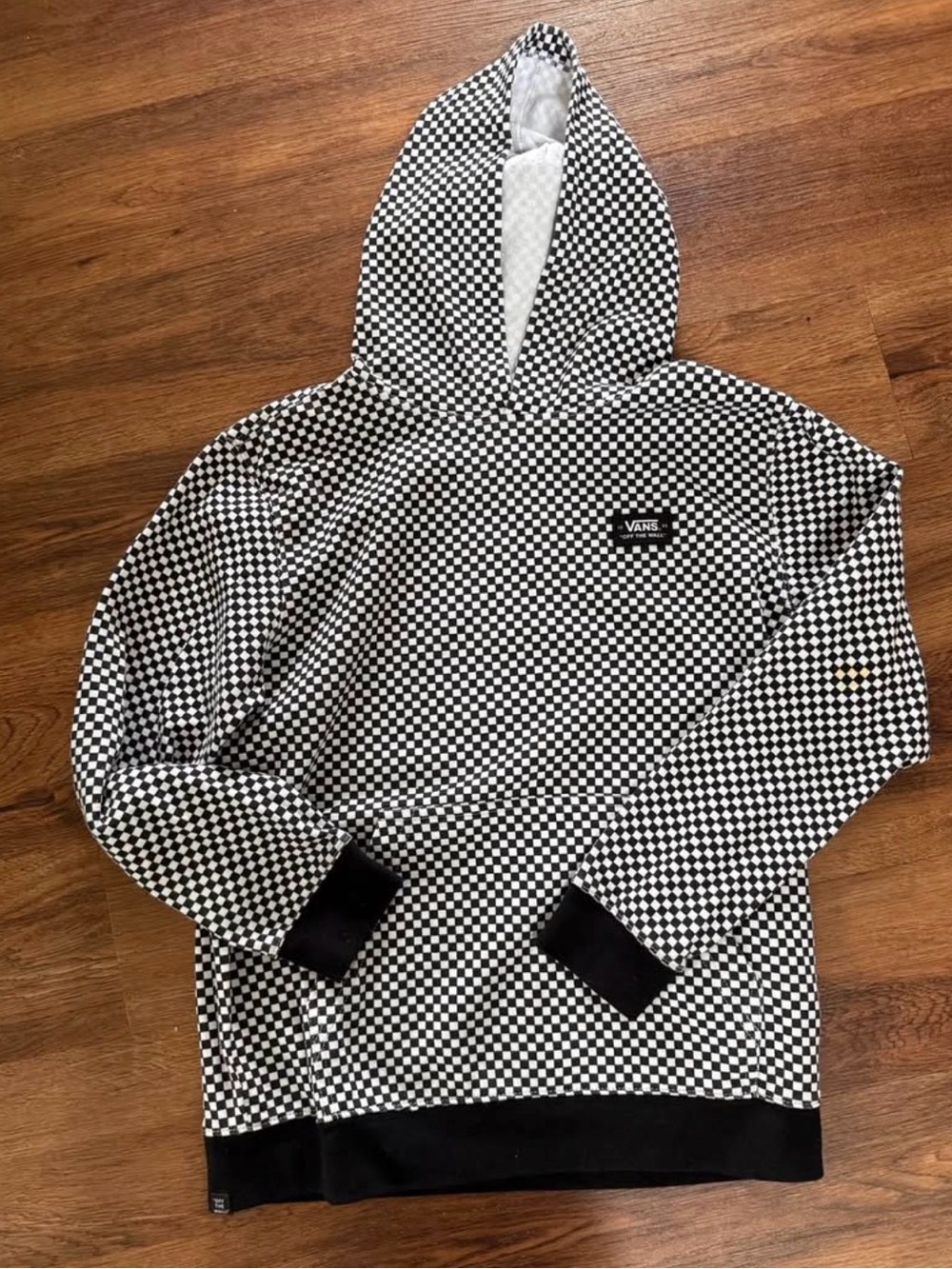 Vans Black and White Checkerboard Kids Hoodie